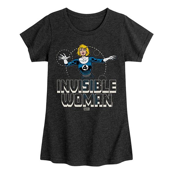 

Футболка с принтом Invisible Woman для девочек 7-16 лет Marvel, Heather Black