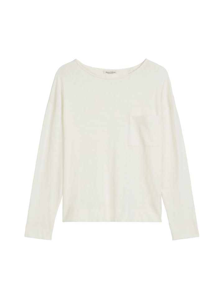 

Marc O'Polo Обычная футболка с длинными рукавами из белого хлопка