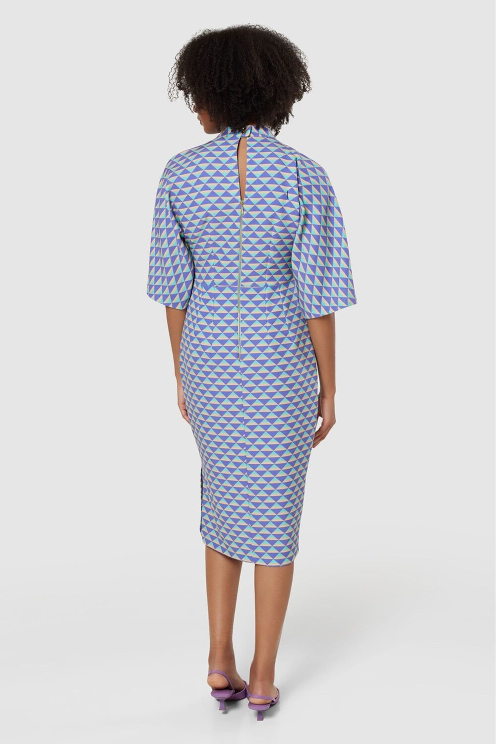 

Платье миди с геометрическим принтом Closet London, фиолетовый