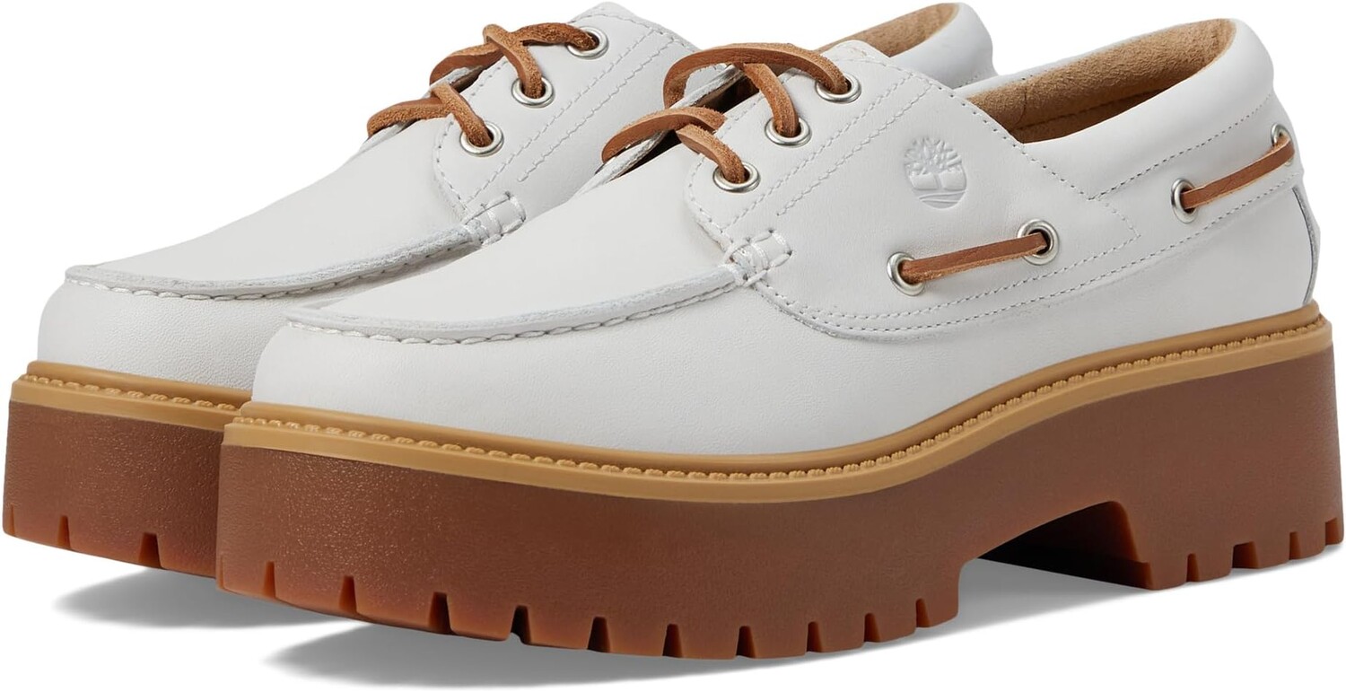 

Топсайдеры Timberland Stone Street Boat Shoes, цвет White Full Grain