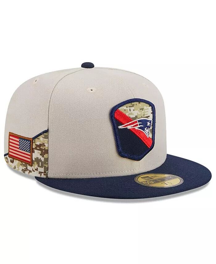 

Мужская шляпа Stone, Navy New England Patriots 2023 Salute To Service 59FIFTY Fitted New Era