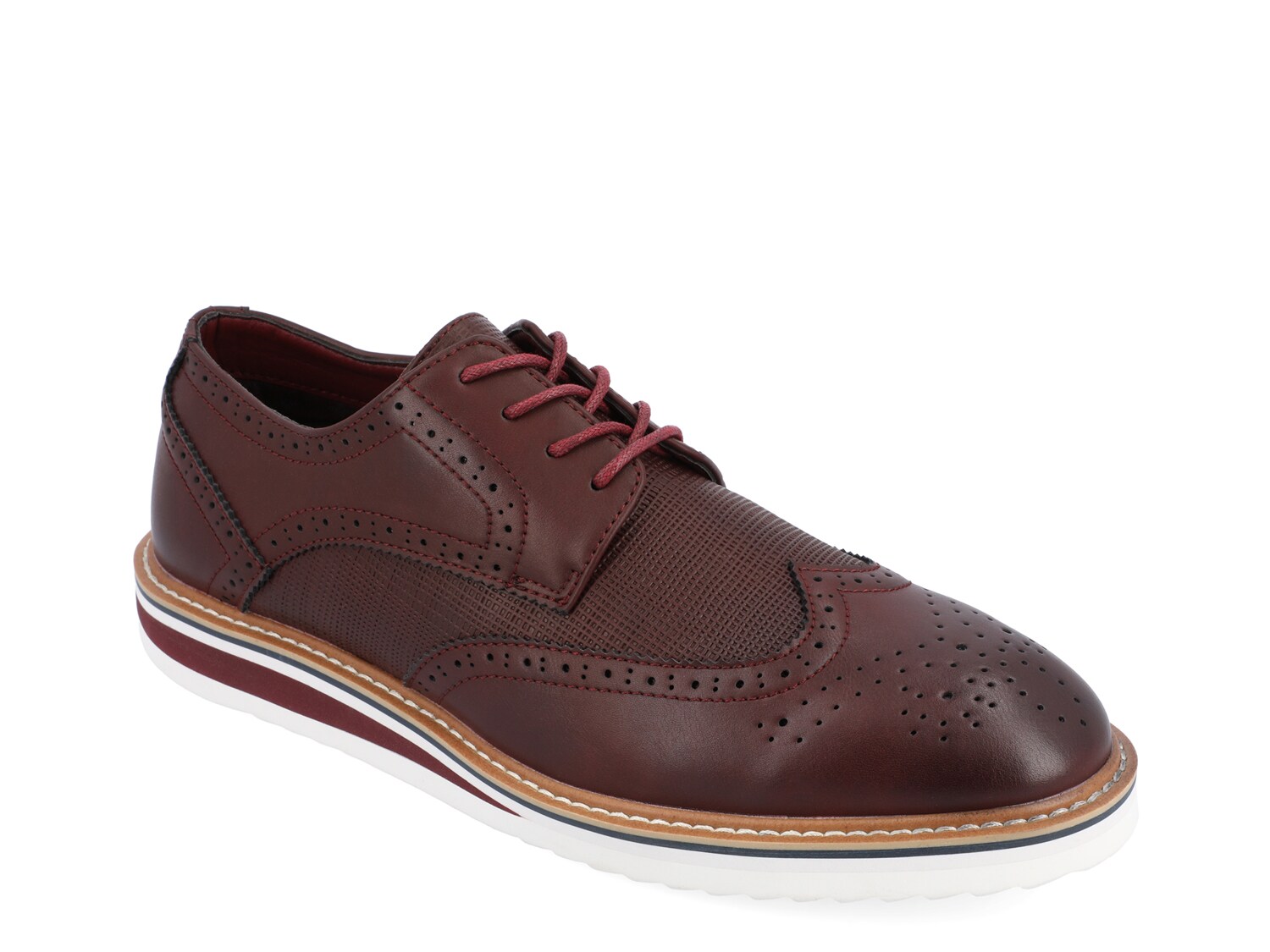 

Туфли-оксфорды Vance Co. Warrick Wingtip, бургундия