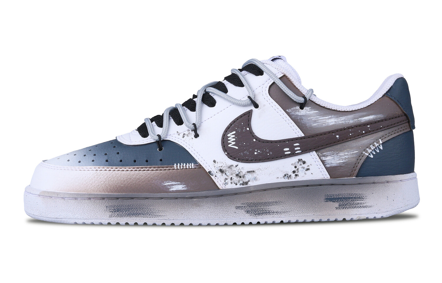 

Кроссовки Nike Court Vision 1 Skateboarding Shoes Women's Low-top White, коричневый