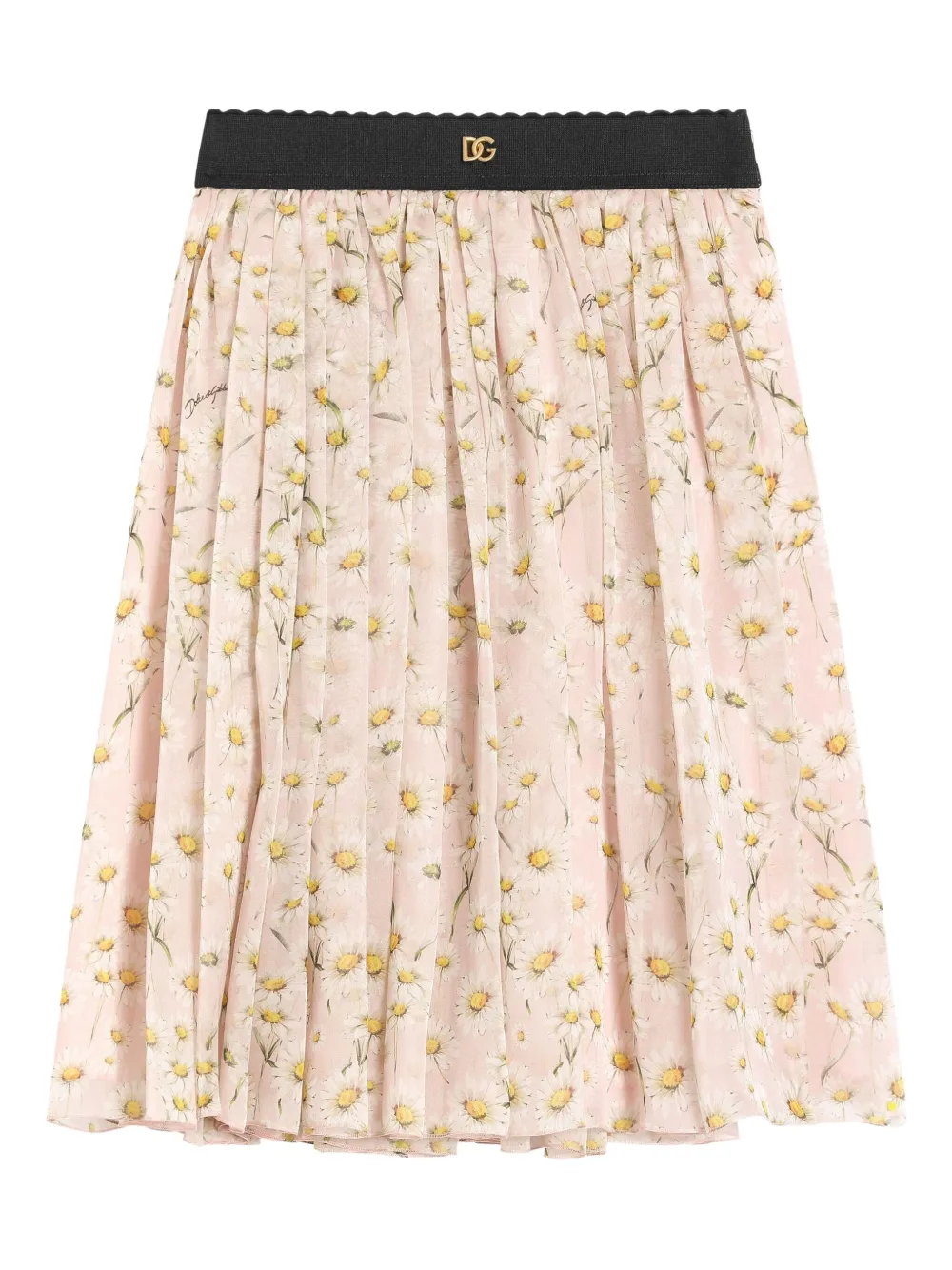 

Плиссированная юбка с цветочным принтом Dolce & Gabbana Kids, розовый