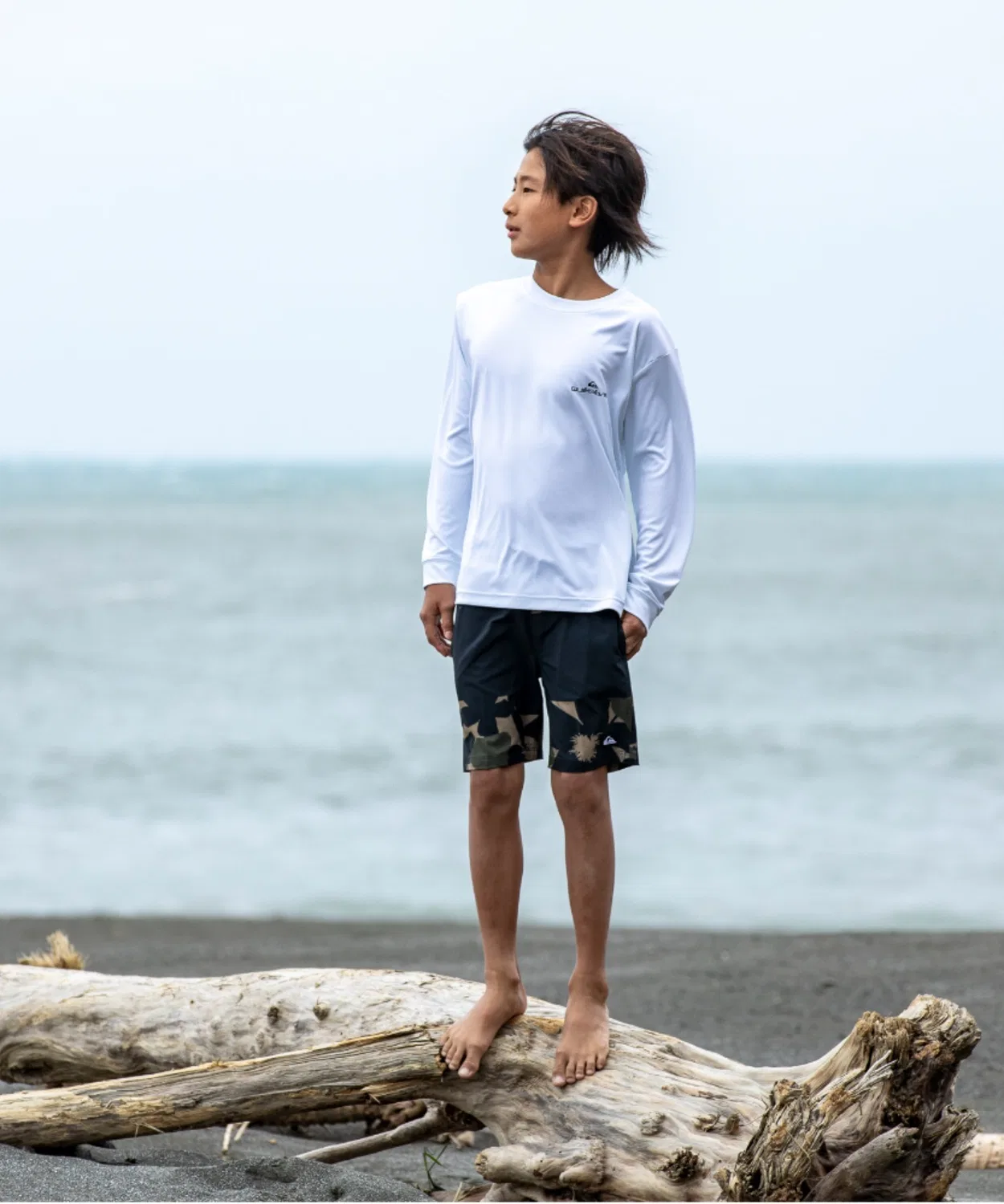 Рашгард с длинным рукавом Quiksilver DOUBLE LOGO LS YOUTH, из полиэстера, черный — фото 2