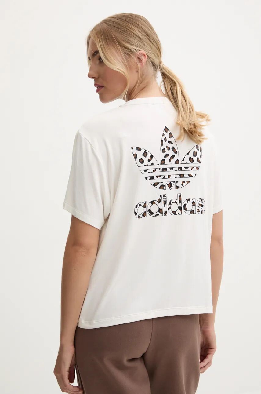 

Футболка adidas Originals Trefoil с леопардовым принтом, бежевый