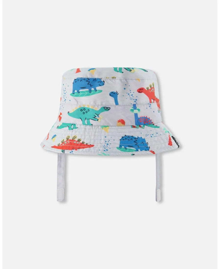 Детская пляжная шапка из полиэстера с принтом динозавров Deux par Deux, серый printed baby dinosaurs