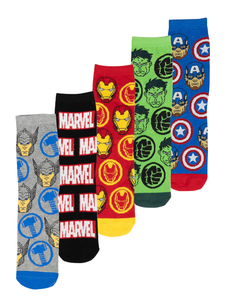 

Носки United Labels 5er Pack Marvel Socken Sneaker Strümpfe, разноцветный