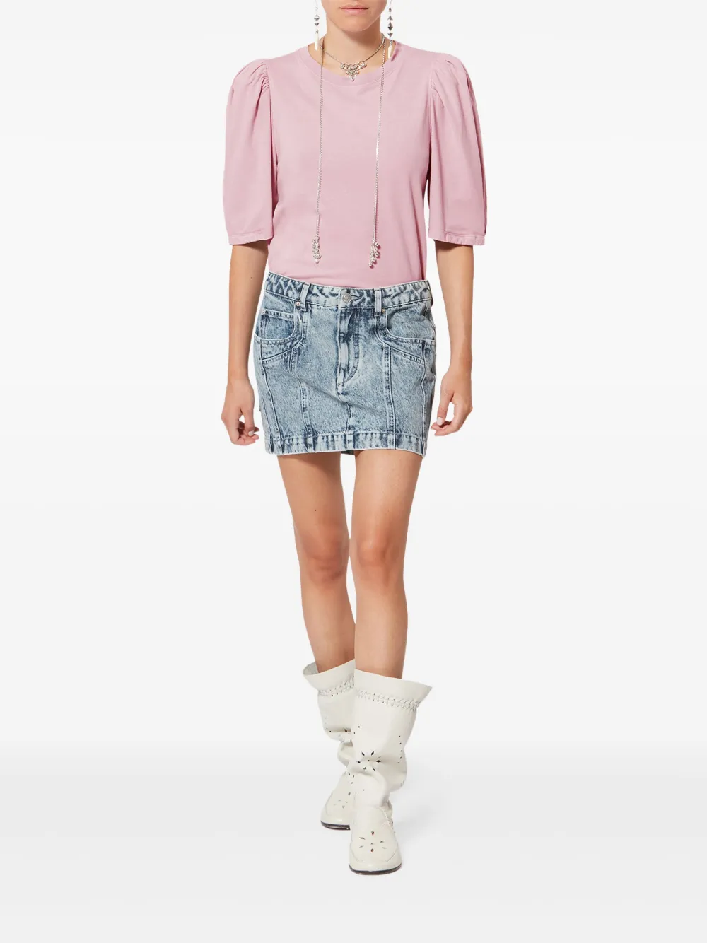 Футболка Maeliss с объемными рукавами Isabel Marant, розовый — фото 2
