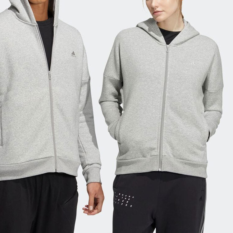 Толстовка унисекс серая Adidas, серый — фото 3