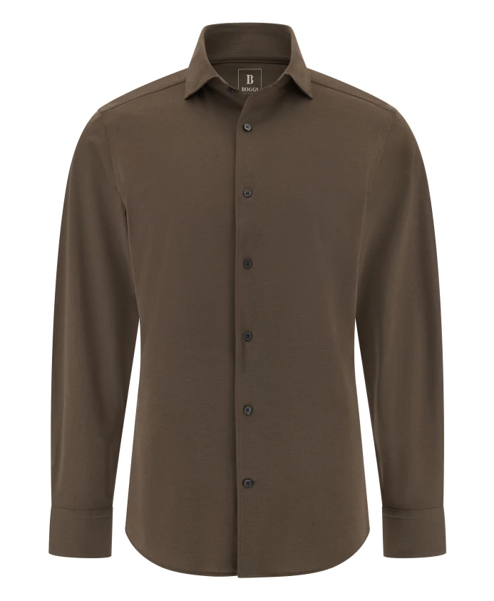 

Японская трикотажная рубашка-поло стандартного кроя Boggi Milano, коричневый