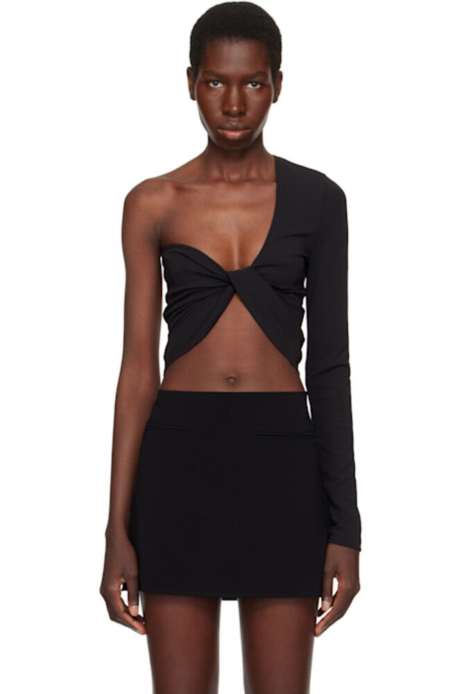 

Черный асимметричный укороченный топ Twist Courrèges