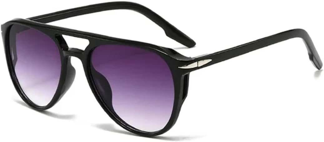 

Солнцезащитные очки с защитой UV400 | Двойные перемычки, заклепки, сине-зеленый цвет | для женщин и мужчин, для занятий спортом на открытом воздухе и вождения DSVIGF, Black Gray Gradient