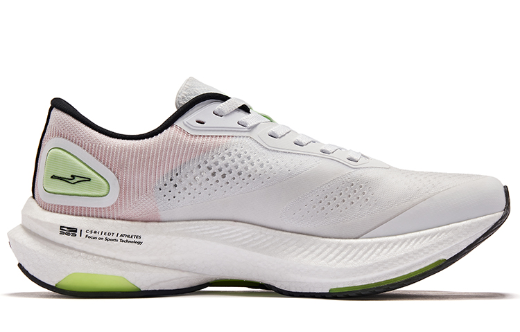 Пылезащитные амортизаторы Rebound Low Top для марафонских тренировок и длительных пробежек мужские бело-зеленые Erke, White/Green — фото 2