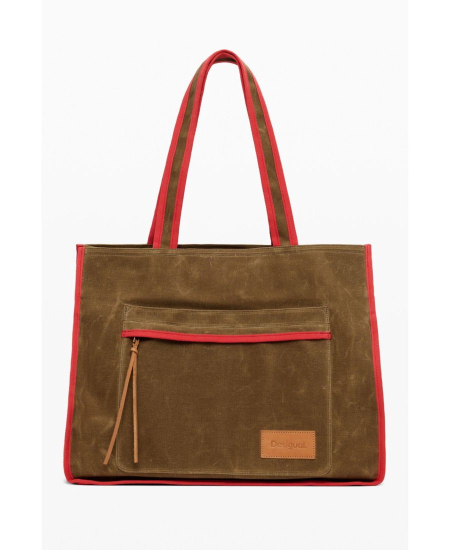 

Женская сумка-шоппер с большим карманом Desigual, Camel