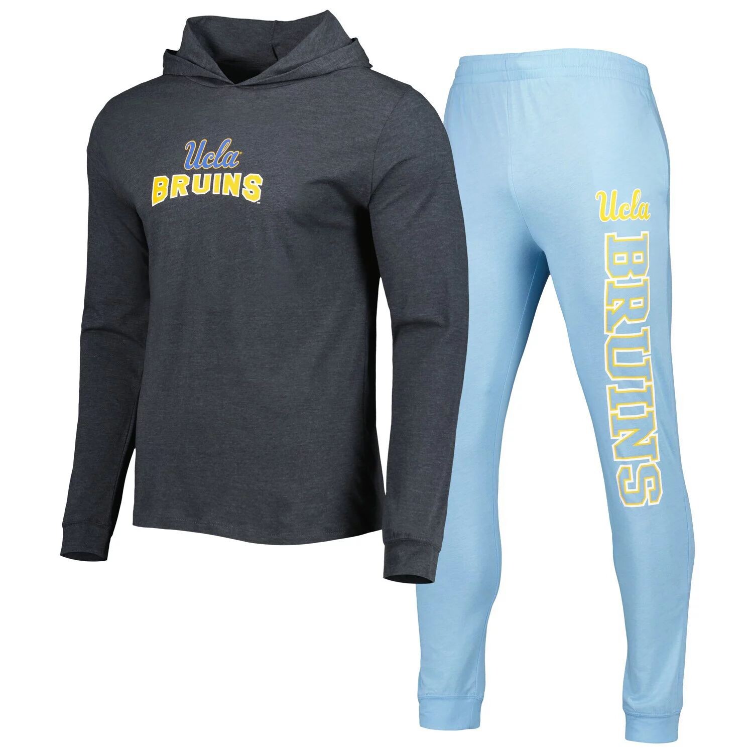 

Мужской пуловер Concepts Sport синий/темно-серый UCLA Bruins Meter с капюшоном и комплект для сна для джоггеров