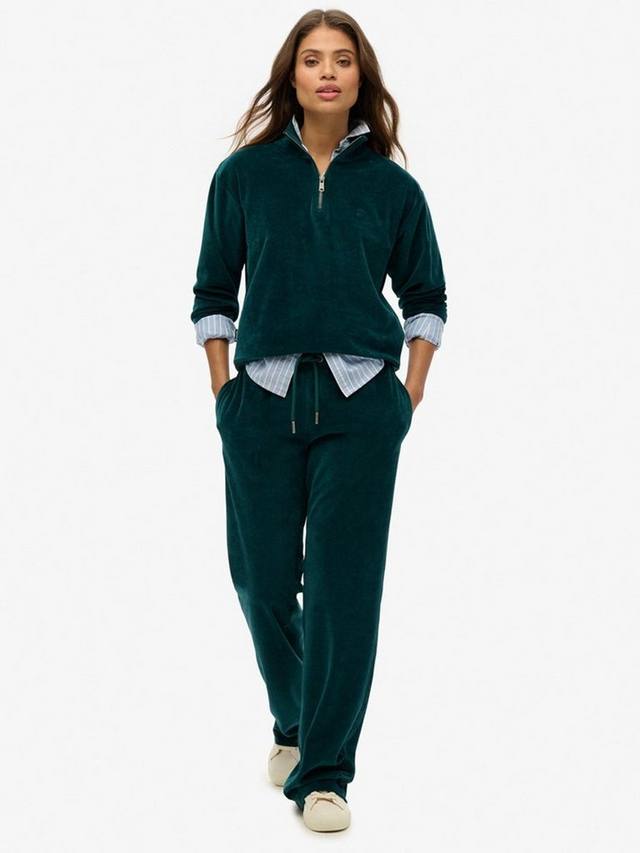 

Вельюровые широкие спортивные брюки Superdry, Dark Pine Green