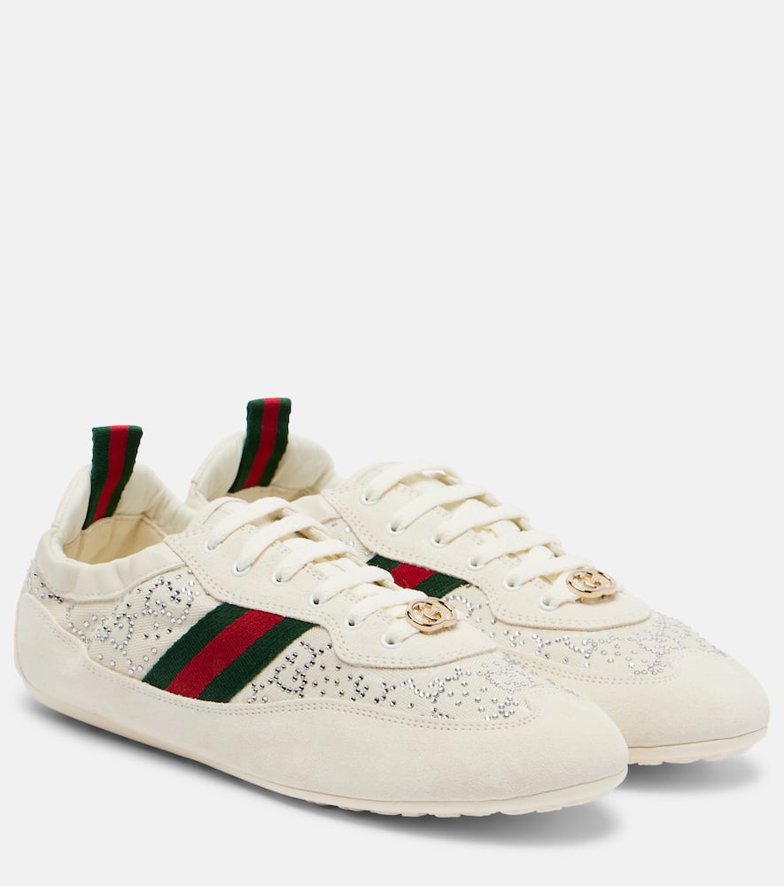 Сникерсы с декором и отделкой из замши Gucci, Ow/Mw-Ow/Mw-Ow/Ow/Vr