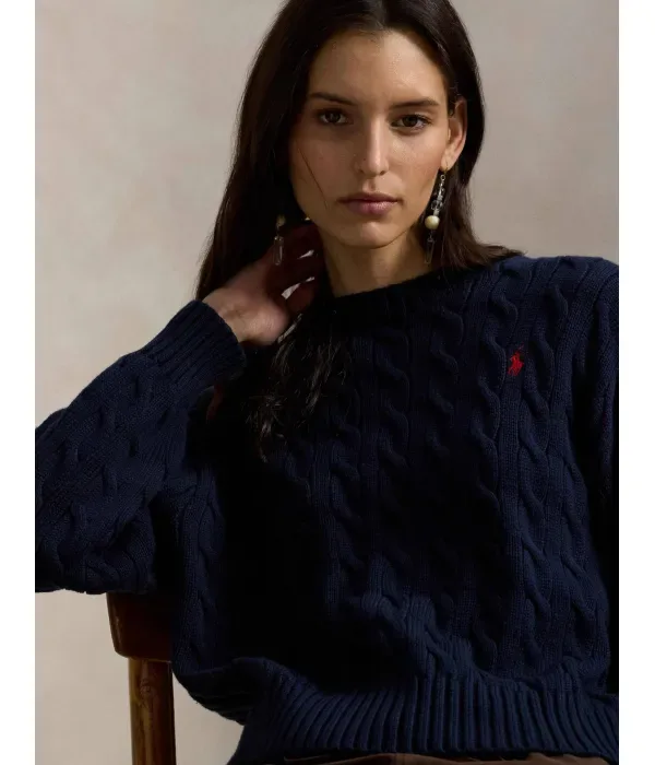Свитер relaxed fit Polo Ralph Lauren, темно-синий — фото 4