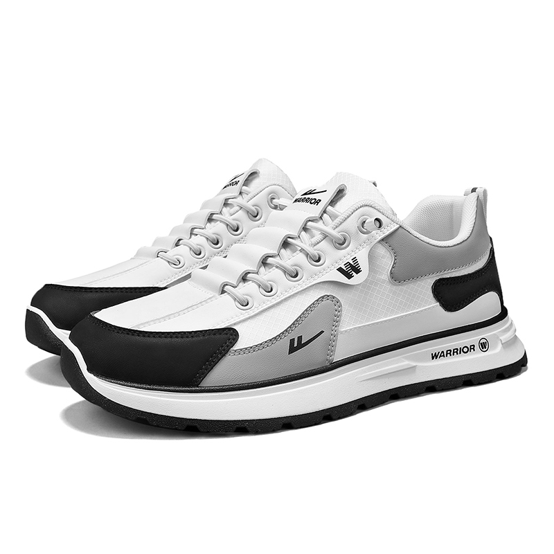 

Износостойкие дышащие низкие повседневные туфли для мужчин WARRIOR, White Black