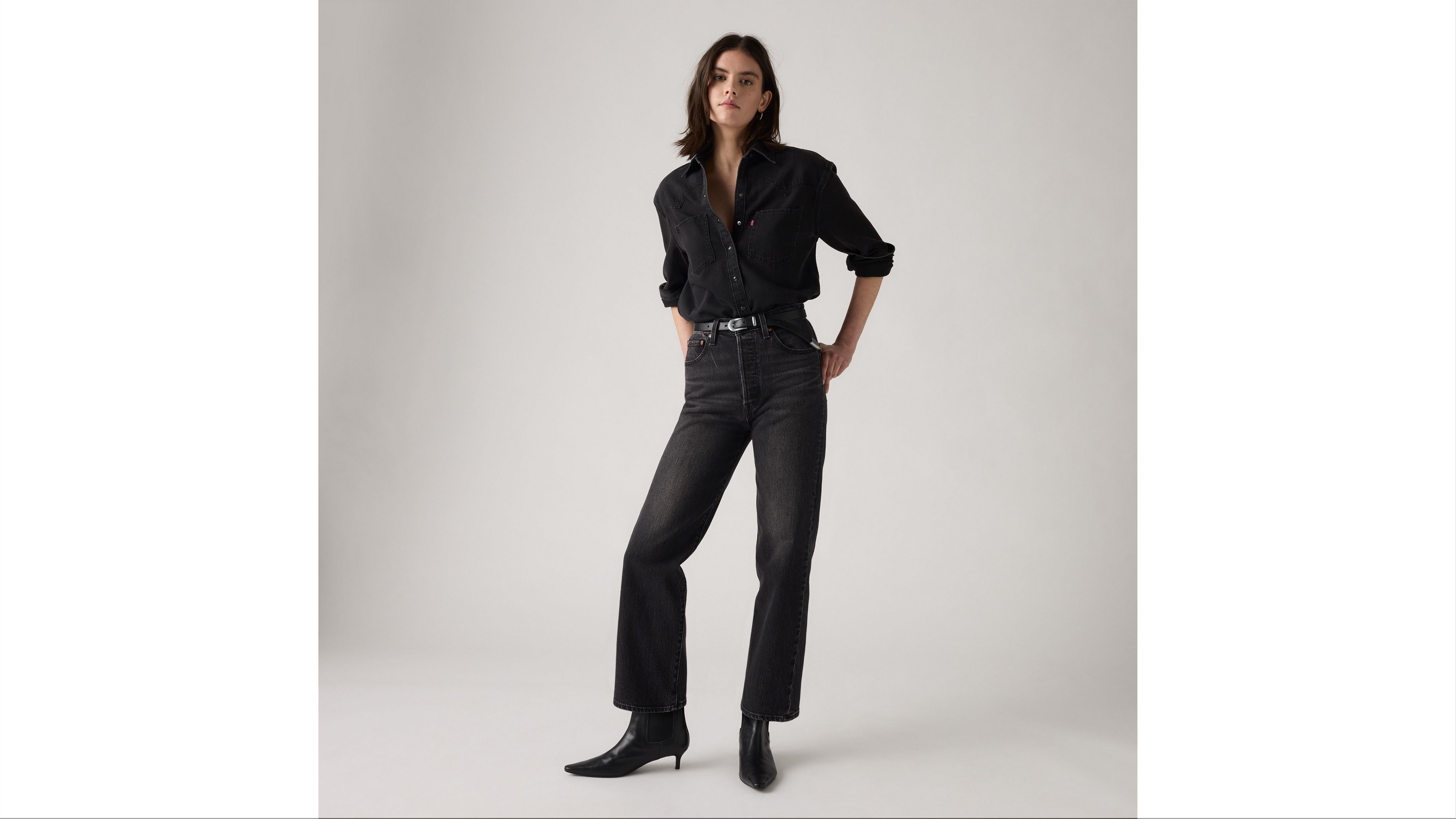 

Джинсы Ribcage Straight Ankle женские Levi's, Loom About - Medium Wash