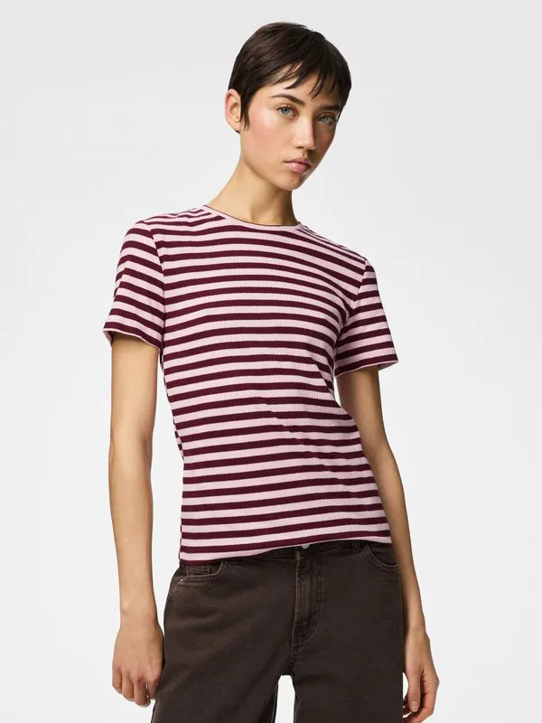 

Футболка с принтом Pieces, Roseate Spoonbill Stripes:Tawny Port, Розовый, Футболка с принтом Pieces, Roseate Spoonbill Stripes:Tawny Port
