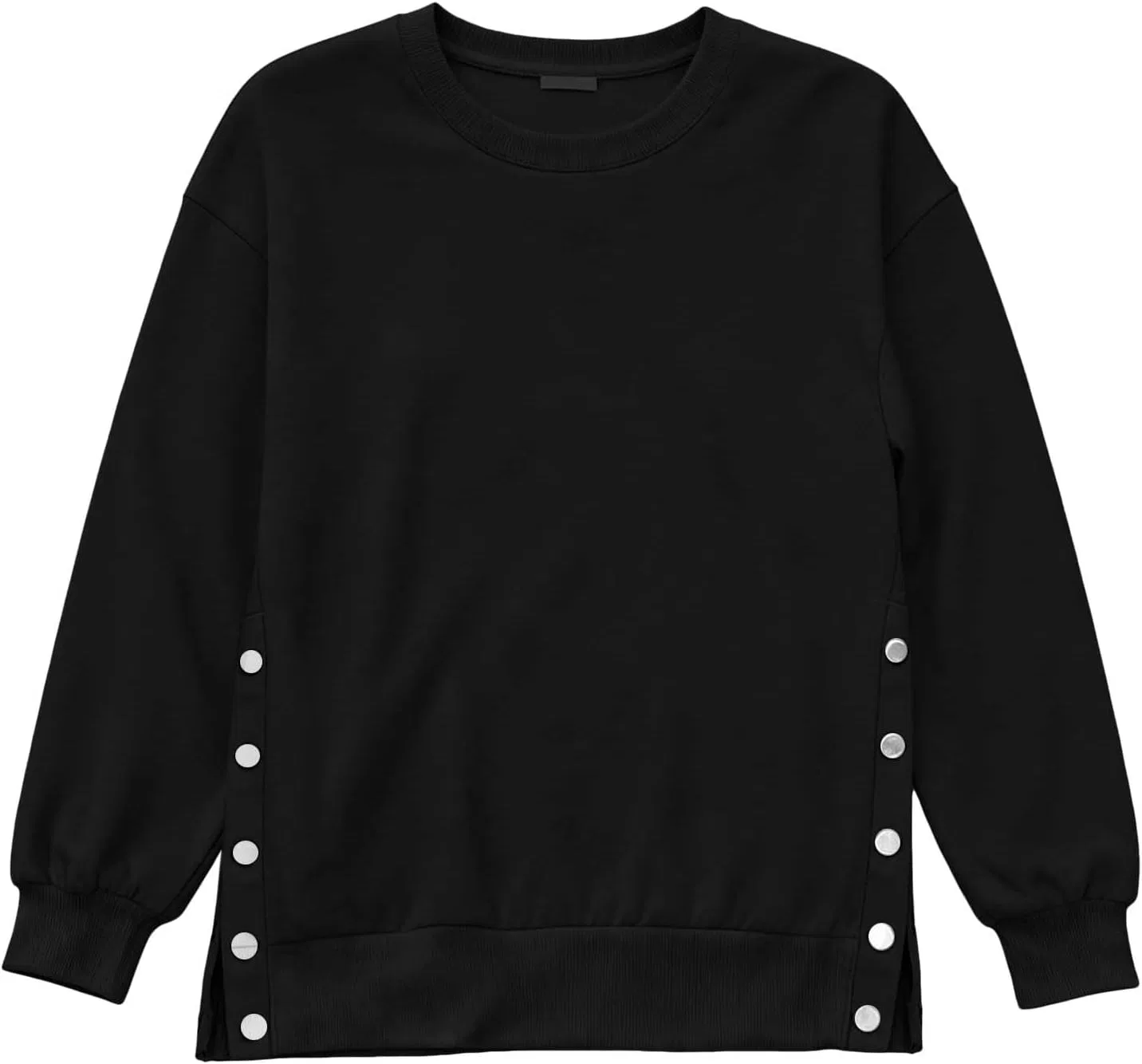 Женский свитшот с круглым вырезом, Pullover, черный — фото 4