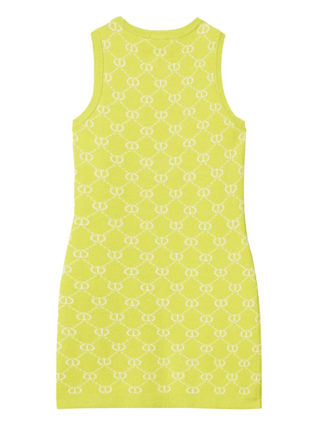 TWINSET Детское платье из жаккарда с монограммой TWINSET Kids, желтый — фото 2