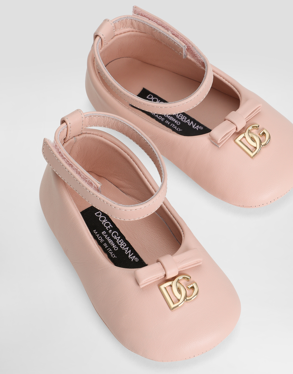 Балетки из наппы с логотипом Dolce&Gabbana, розовый — фото 4