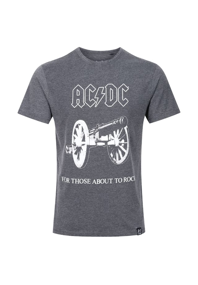 

Футболка acdc «для тех кто любит рок» с крутым принтом спереди Re:Covered, цвет charcoal