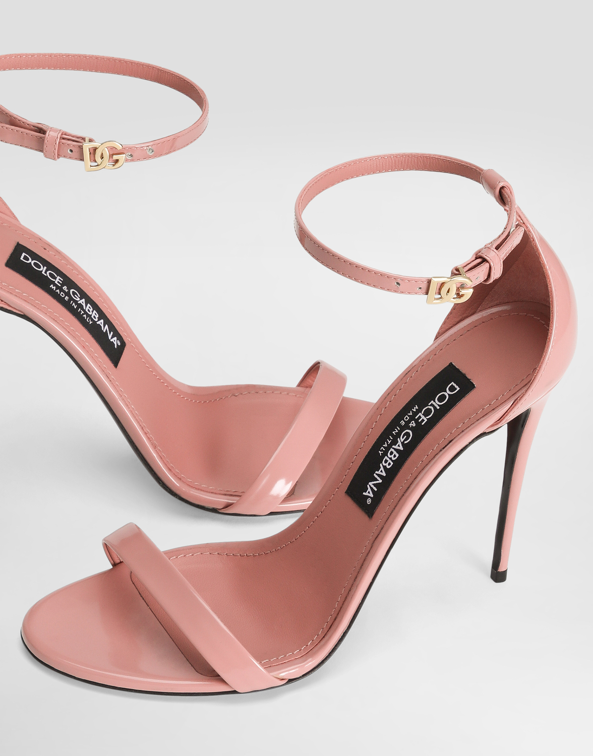 Сандалии из полированной телячьей кожи Dolce & Gabbana, розовый — фото 4
