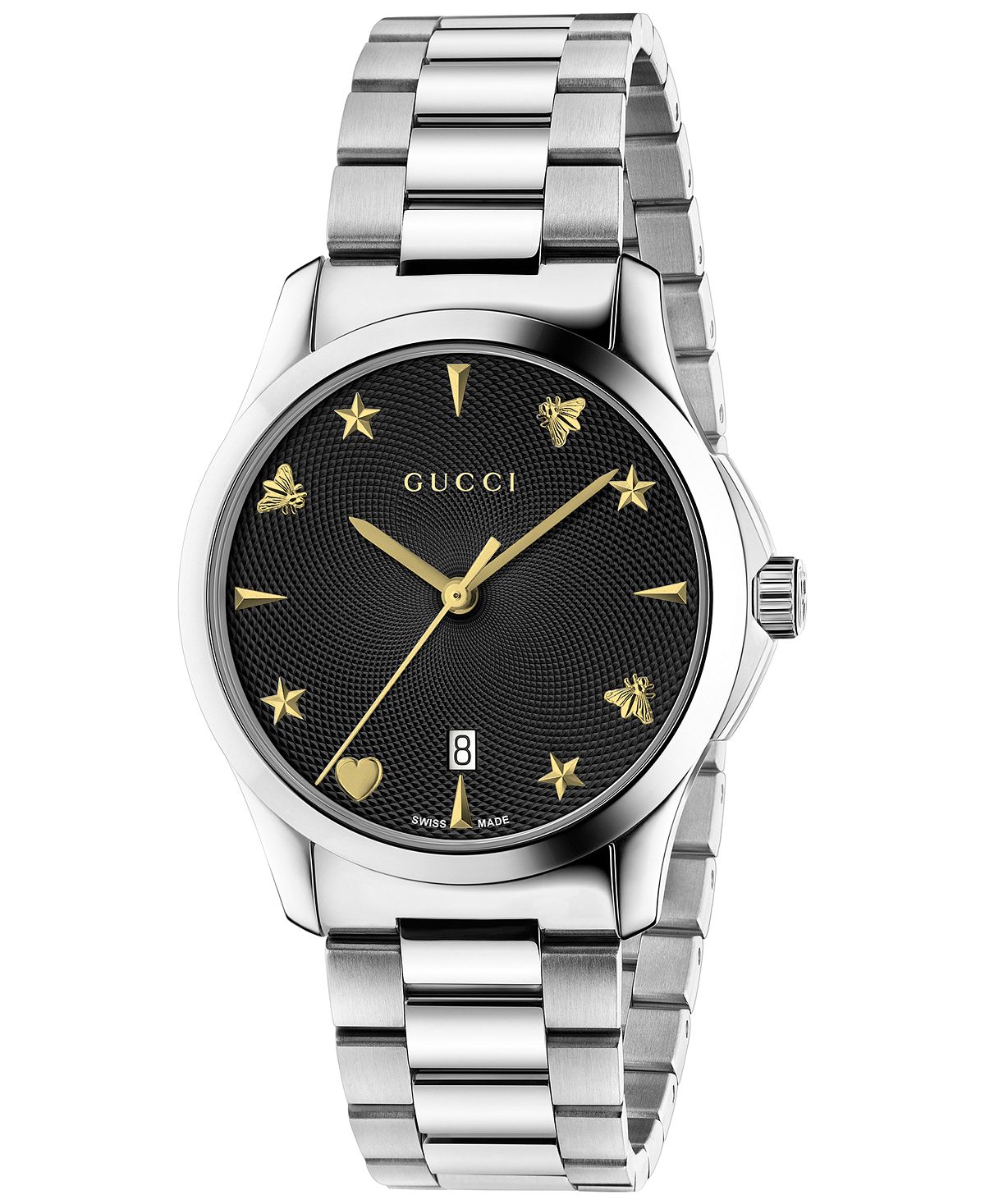 

Унисекс швейцарские часы G-Timeless с браслетом из нержавеющей стали, 38 мм Gucci, серебро