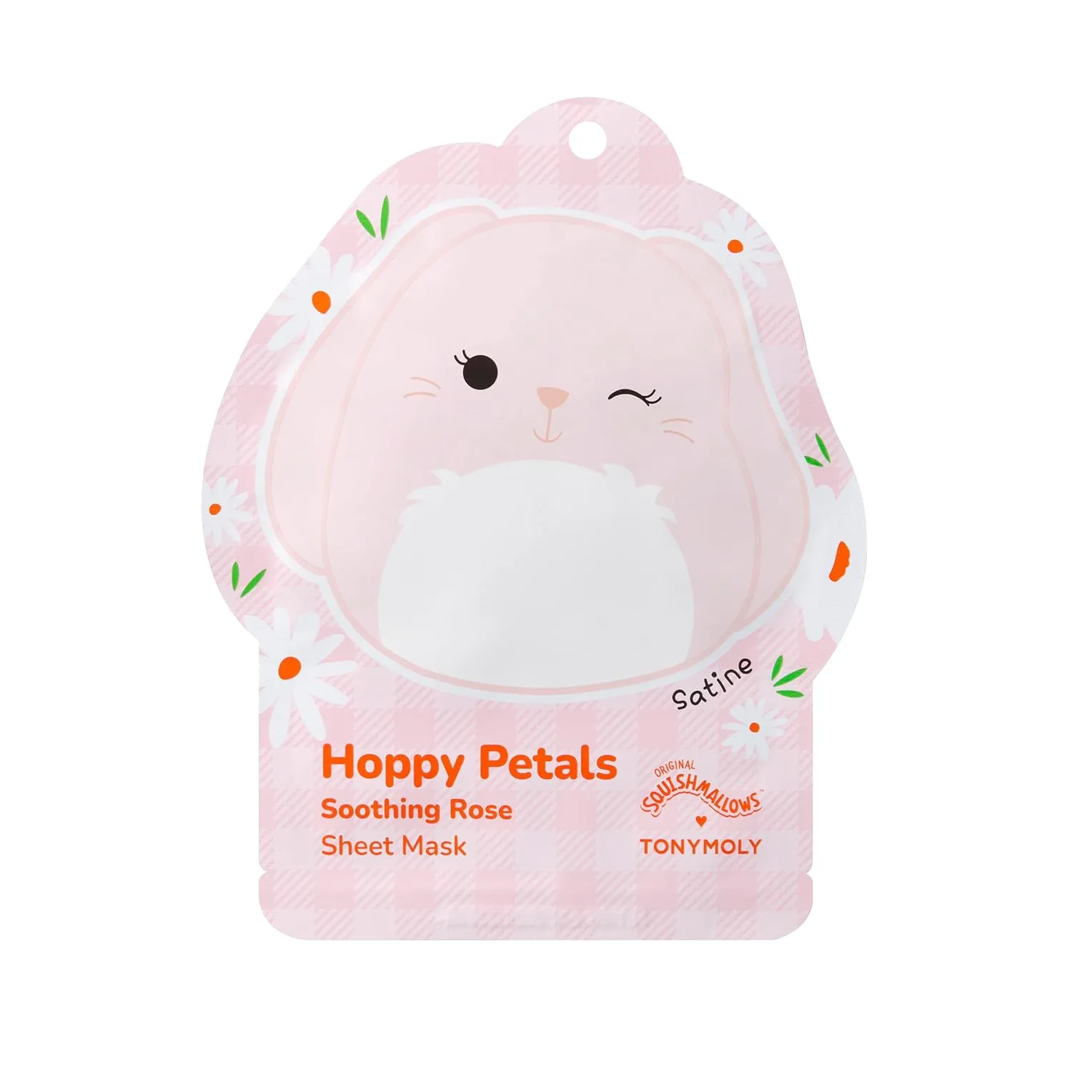 Тканевая маска TONYMOLY — X Squishmallows Satine Hoppy Petals Sheet Mask, успокаивающая с розой и ромашкой