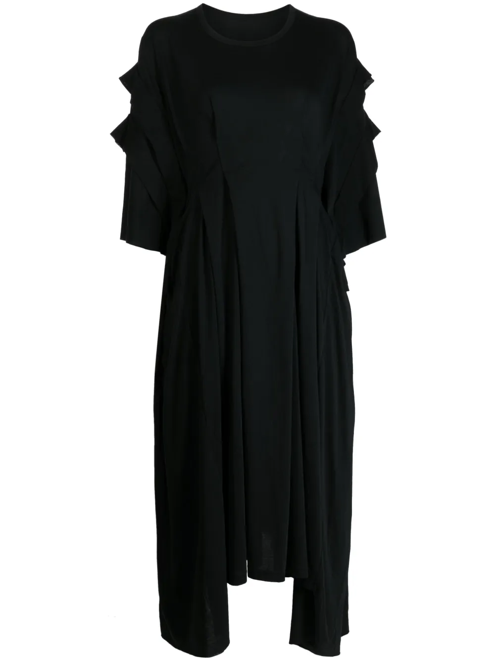 

Платье миди с драпировкой Yohji Yamamoto, черный