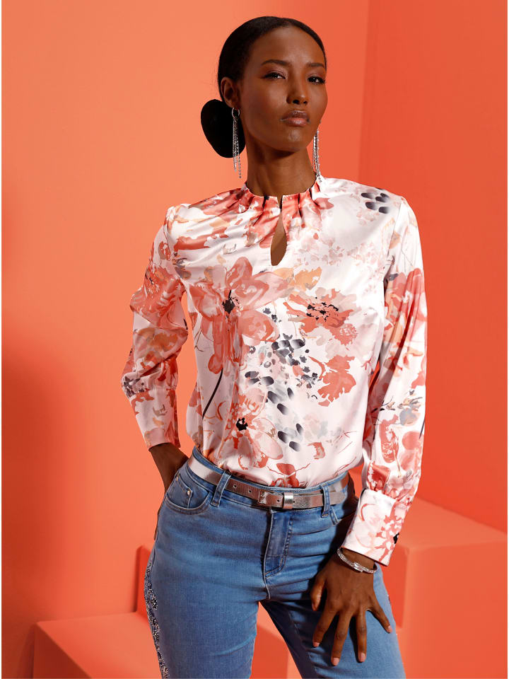 

Creation L Блузка с принтом цвета экрю и абрикоса