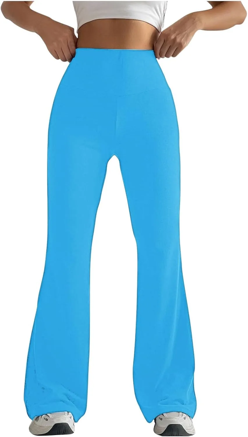 

Женские штаны для йоги с высокой талией и расклешенными штанинами