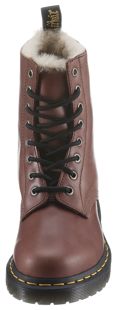 Ботинки на шнуровке DR. MARTENS "1460 Serena", ботинки на массивном каблуке, туфли на платформе, ботинки на теплой подкладке, цвет Cognac — фото 4
