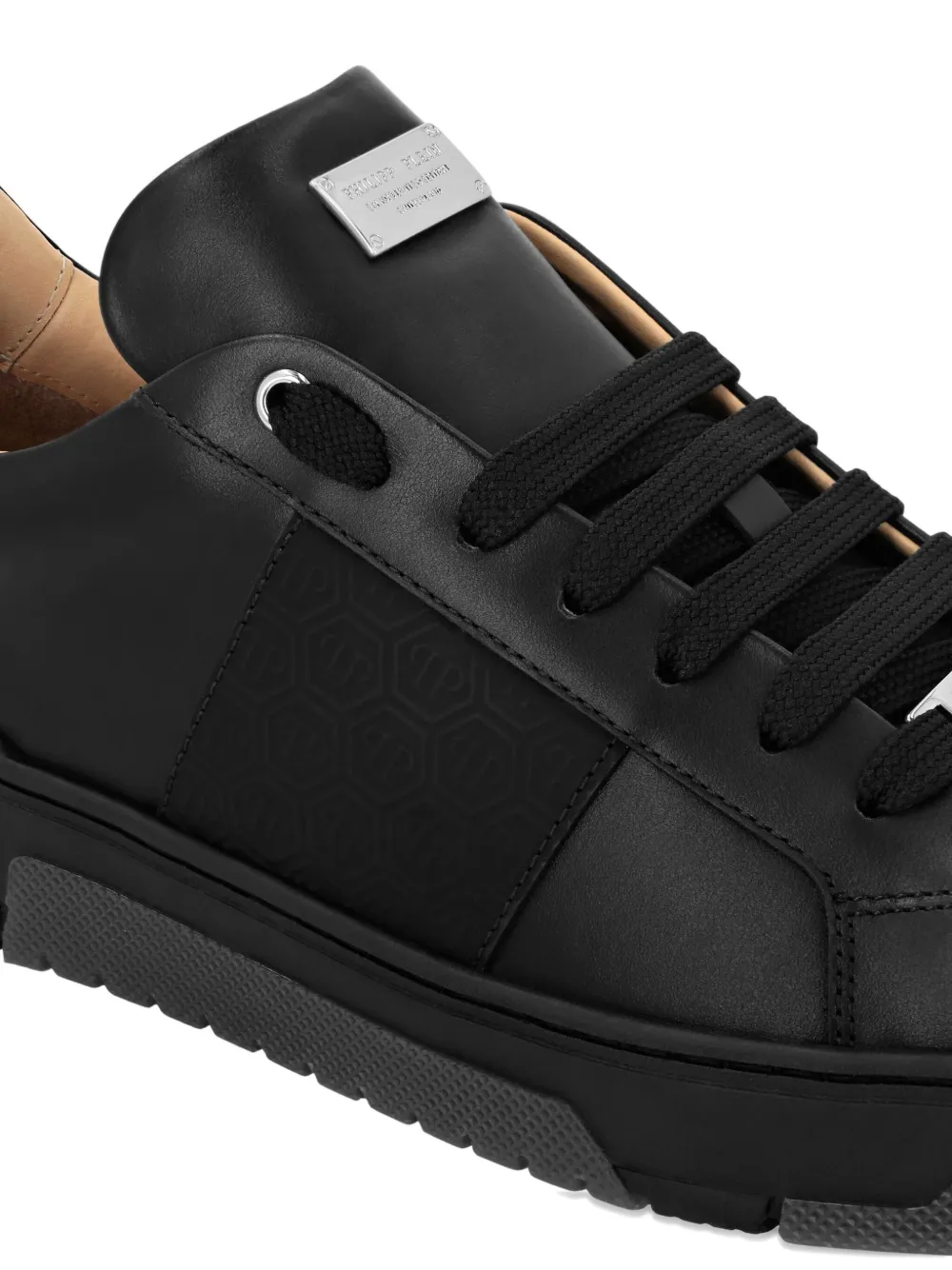 Кроссовки из тиснённой кожи Philipp Plein Junior, черный — фото 4