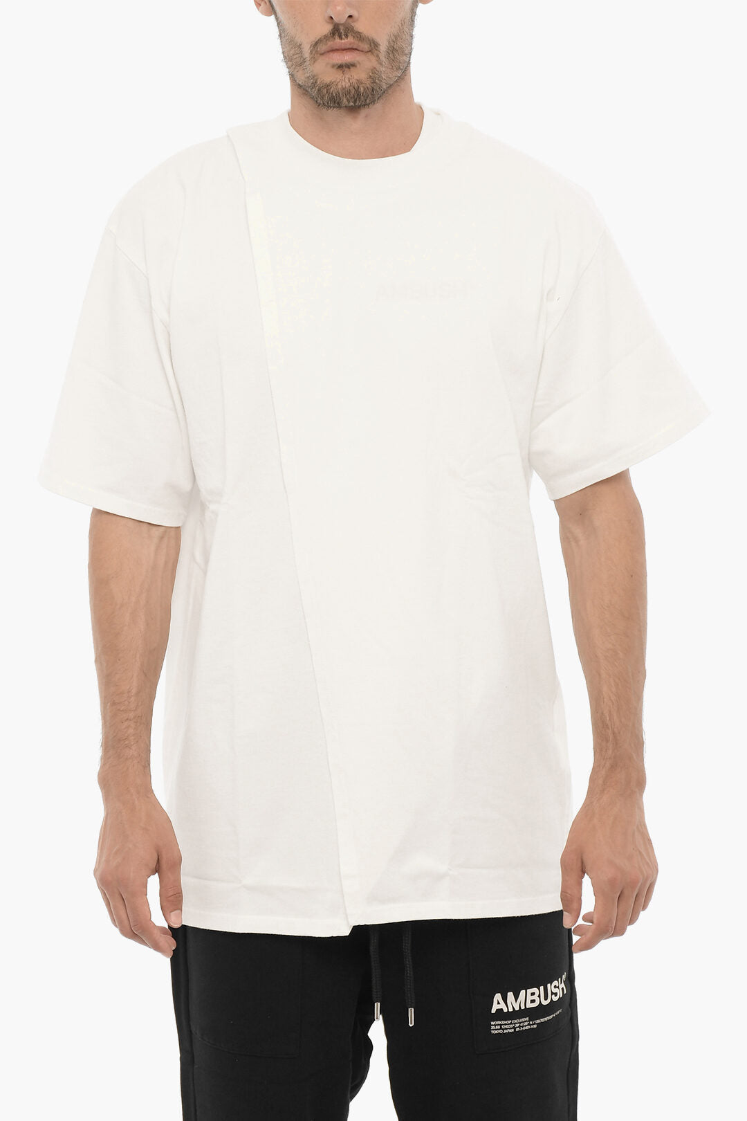 

Футболка Ambush Solid Color Overlap с круглым вырезом, белый