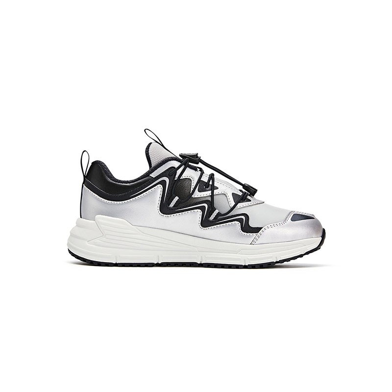 Детские кроссовки low top из искусственной кожи Under Armour, серый/серебро — фото 4