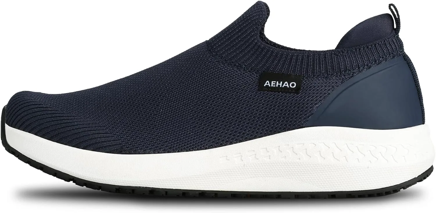 

Мужские рабочие ботинки с противоскользящей подошвой, водонепроницаемые, для ресторана, обувь для повара для кухни и больницы, устойчивые к скольжению, с амортизирующей подкладкой, легко очищаемые, современный дизайн, дышащие и легкие AEHAO, син...