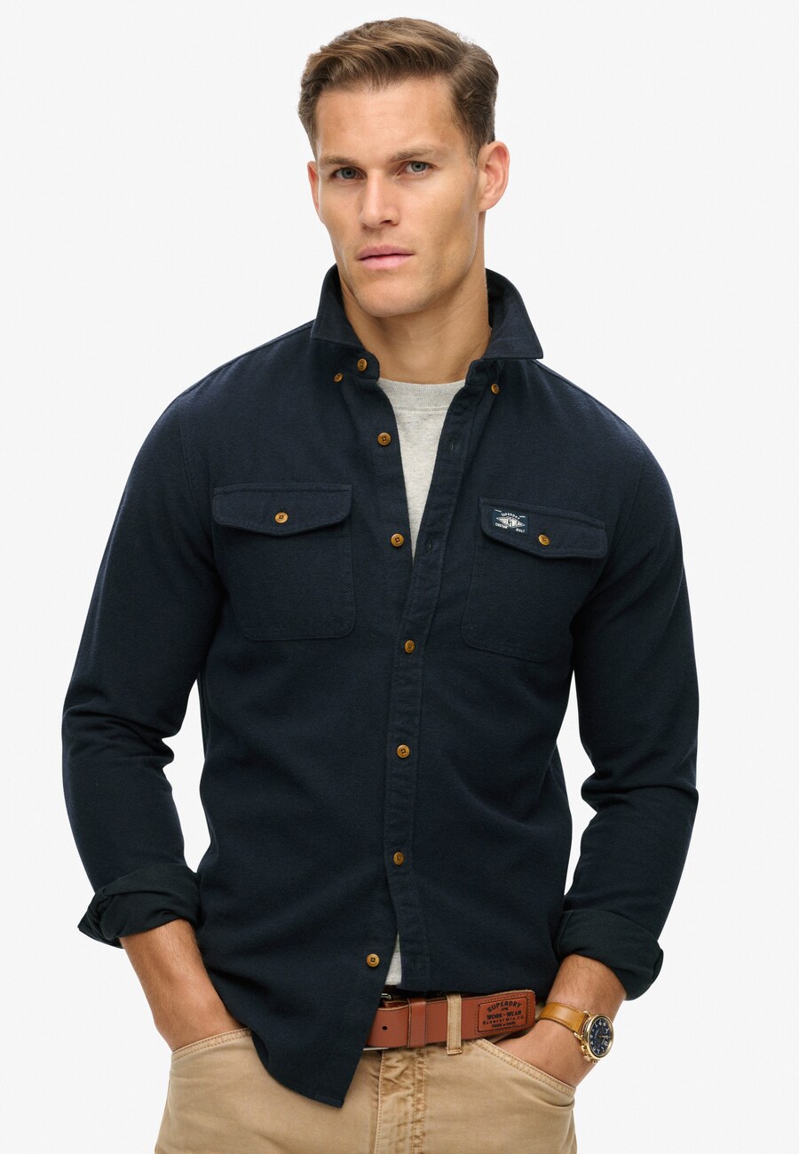 Рубашка на пуговицах классического кроя Superdry, marine blue — фото 2