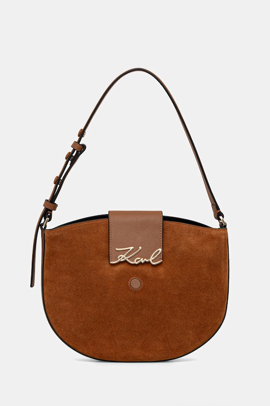

Замшевая сумка K/SIGNATURE Karl Lagerfeld, коричневый