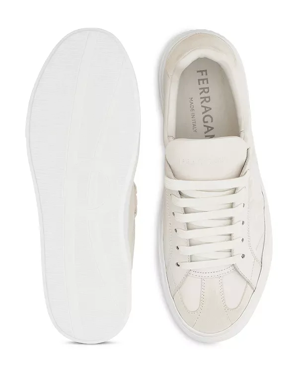 Кожаные кроссовки Gancini Ferragamo, Bianco — фото 3