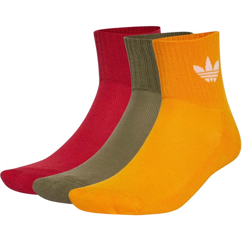 

Носки MID CREWSOCKS Mid-Calf Unisex 3 Pack Adidas Originals, 3 Pack (Оливковый слой/Оранжевый Eqt/Красный команды Победа)