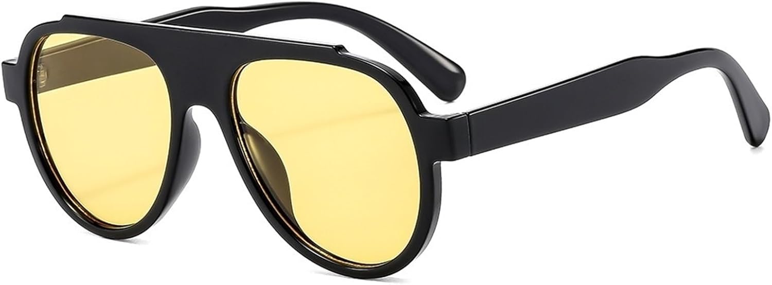 

Мужские солнцезащитные очки для вождения в крупной оправе, женские солнцезащитные очки для поездок на работу и отдыха на природе, декоративные солнцезащитные очки Generic, Yellow