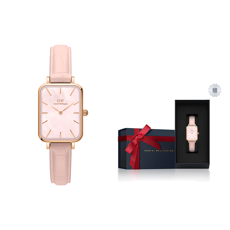 

DW/DanielWellington Часы Daniel Wellington Quadro Pressed Rouge 20x26mm, Pink Watch Dial