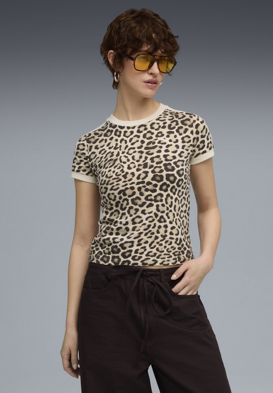 

Футболка Puma LEO LUXE SLIM TEE, Alpine Snow Ice Coffee/Beige