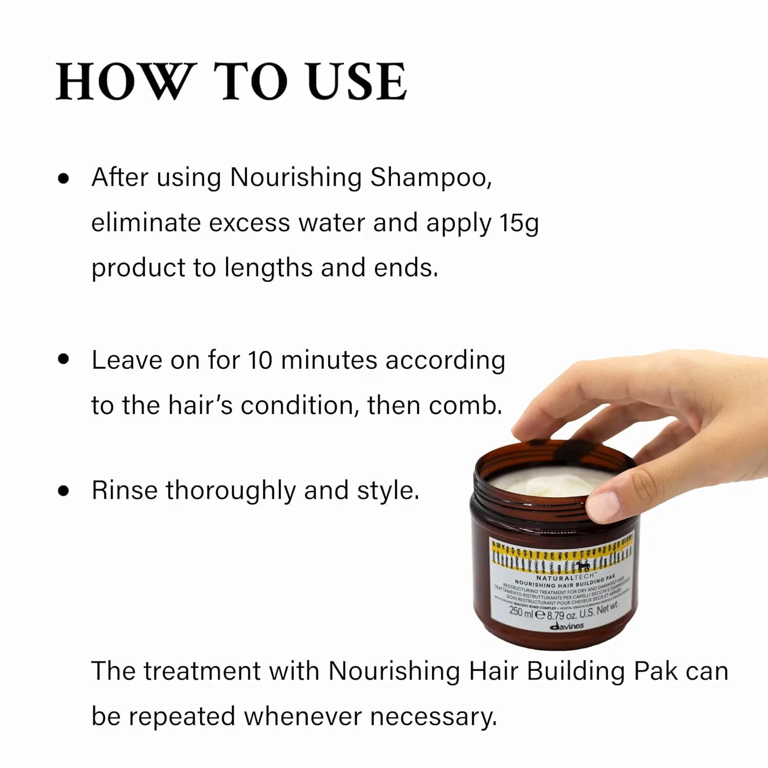 Реструктурирующая маска для волос «Nourishing Hair Building Pak» от Davines Davines — фото 4