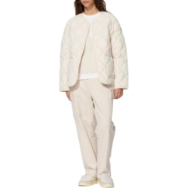 UNIQLO Женская куртка пуховик светло-бежевая, Light Beige — фото 3
